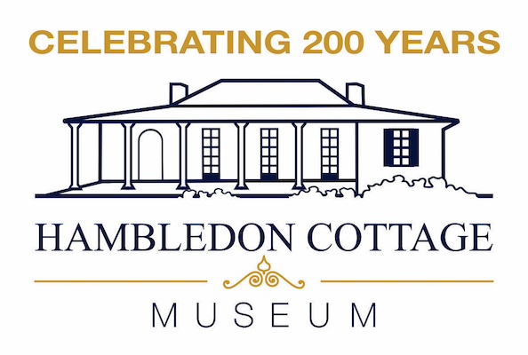 The Hambledon Cottage Museum's Bicentenary logo features a drawing of the cottage with the words 'Celebrating 200 Years'.