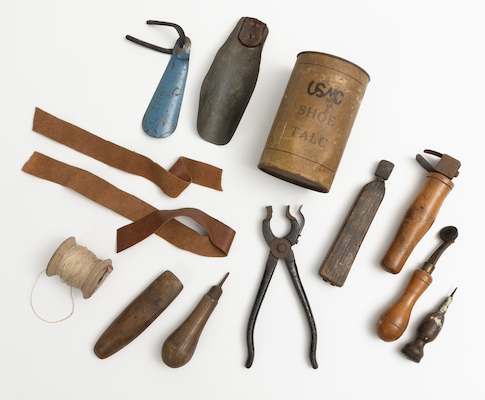 A selection of boot-making tools.